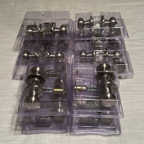 Satin Nickel Door Knob Handle Interior 6 Privacy 4 Passage NWOT Bundle of 10 - Picture 3 of 9